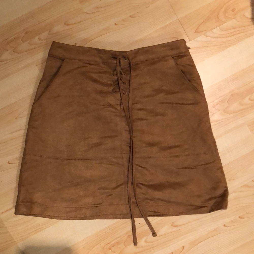 Suede Camel Skirt